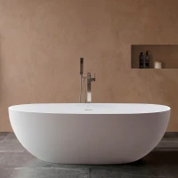 Ванна из литьевого мрамора Vincea Solid Surface VBT-4S06-1800MW 180x80 см, отдельностоящая, белый матовый