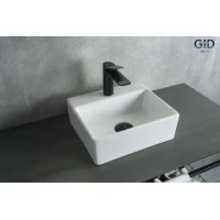 Раковина-чаша GID N9135 33x28 см, накладная, подвесная, белый