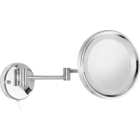 Зеркало косметическое Stil Haus 1097(08) с 3x увеличением, настенное, с подсветкой, выключателем, хром