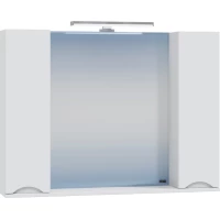 Зеркальный шкаф 100x72 см белый глянец Санта Сатурн 700276