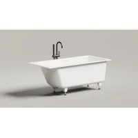 Ванна из литьевого мрамора Salini S-Sense Cascata Kit 105012M 150,3x70 см, белый матовый