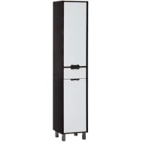 Пенал Aquanet Гретта 00172063 напольный R, с бельевой корзиной, белый/венге