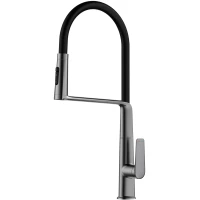 Смеситель для кухни Vincea VKF-118GM с гибким изливом, вороненая сталь