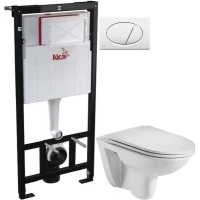 Комплект подвесной унитаз WeltWasser Baarbach 004GL-WT 10000003811 + система инсталляции AlcaPlast AM101/11203:1RUSSETM70