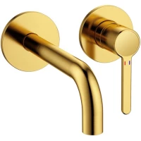 Смеситель для раковины Cezares ECO-DI-BORO встраиваемый, без донного клапана, золотой матовый