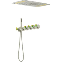 Душевой комплект Timo Saona SX-2319/13SM 680x430 мм, с термостатом, никель матовый