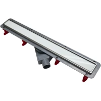 Душевой трап (лоток) Point Деметра PN50575GLW 75 см, с решеткой, 2 в 1 под плитку, белый