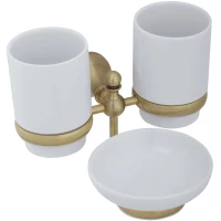 Стакан двойной с мыльницей Veragio Gialetta Bronzo VR.GIL-6443.BR