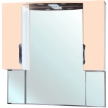 Изображение товара зеркальный шкаф 101x100 см бежевый глянец/белый глянец bellezza лагуна 4612118000078