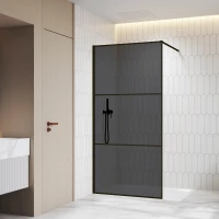 Душевая перегородка RGW WA-09B Walk-in 06100909-34 89 см, профиль черный матовый, стекло тонированное