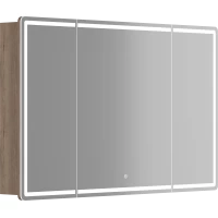 Зеркальный шкаф Sancos MI120EG 119x74 см L/R, с LED-подсветкой, сенсорным выключателем, диммером, дуб галифакс