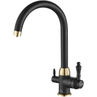 Смеситель для кухни Zorg SH 723 BLACK BR с подключением к фильтру, бронза/черный