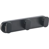 Планка с крючками Wonzon & Woghand Carbon WW-7735 для ванны, черный матовый