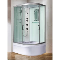 Душевая кабина WeltWasser Halle 1204 L 10000003253 120x90x217 см L, с крышей, гидромассажем, высокий поддон, профиль матовый хром, стекло прозрачное