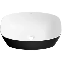 Раковина-чаша Wellsee Ground Breaking 337705000 50x39 см, накладная, белый матовый/черный матовый