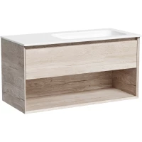 Тумба с раковиной Sancos Marmi 1.0 MR1.0100REG + CN7015 101 см R, подвесная, дуб галифакс