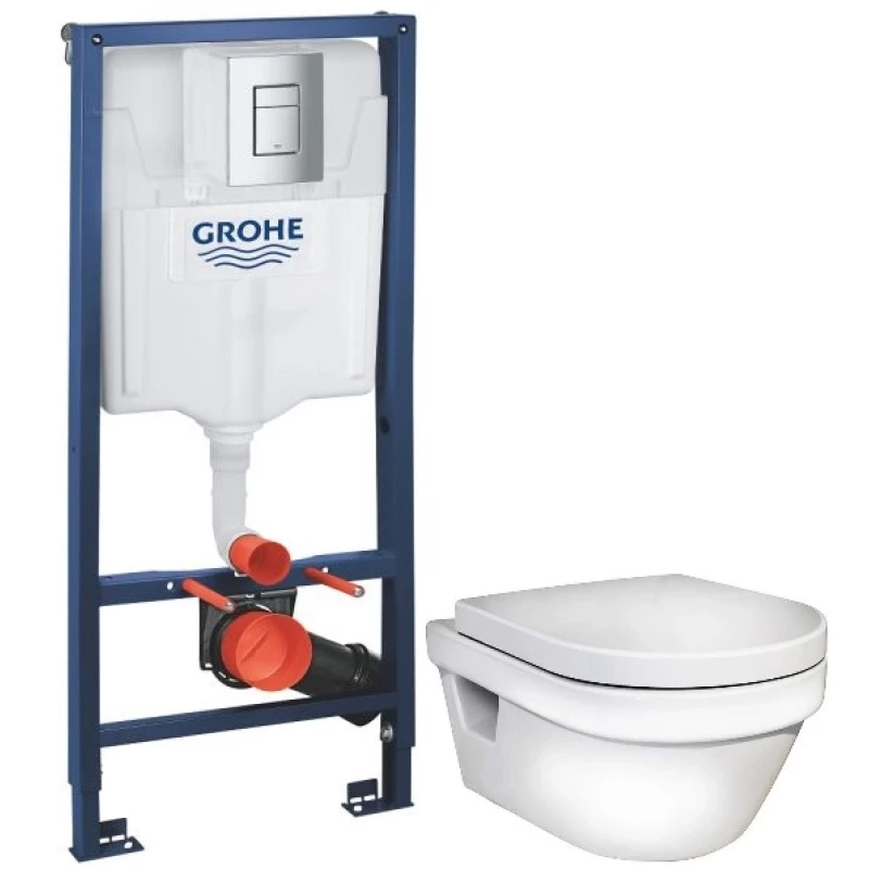 Комплект подвесной унитаз Gustavsberg Hygienic Flush 5G84HR01 + система инсталляции Grohe 38772001