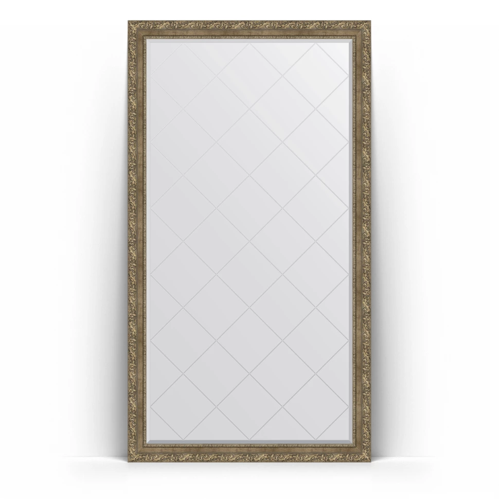 Зеркало напольное 110x200 см виньетка античная латунь Evoform Exclusive-G Floor BY 6355