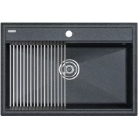 Кухонная мойка Paulmark Stepia PM117551-DG+R375-BS 75x51 см, графит