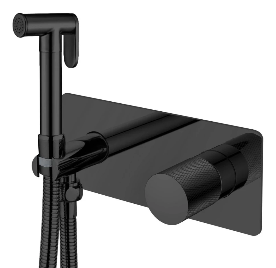 Гигиенический душ Boheme Stick 127-BB.2 со смесителем, черный матовый душевая система 300 мм boheme stick touch 128 bg 2