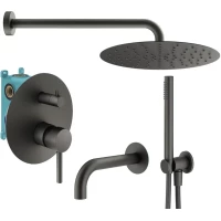 Душевой комплект Plumberia Selection IXO KITXO19GR60 250 мм, со смесителем, графит