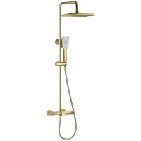 Душевая система Wonzon & Woghand WW-AE33110-BG 270x200 мм, CoolStart, со смесителем, золотой матовый