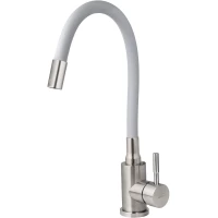 Смеситель для кухни Viko V-4468 с гибким изливом, нержавеющая сталь/серый