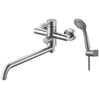 Смеситель для ванны G.Lauf ZAP7-A090 универсальный, с душевым гарнитуром, нержавеющая сталь