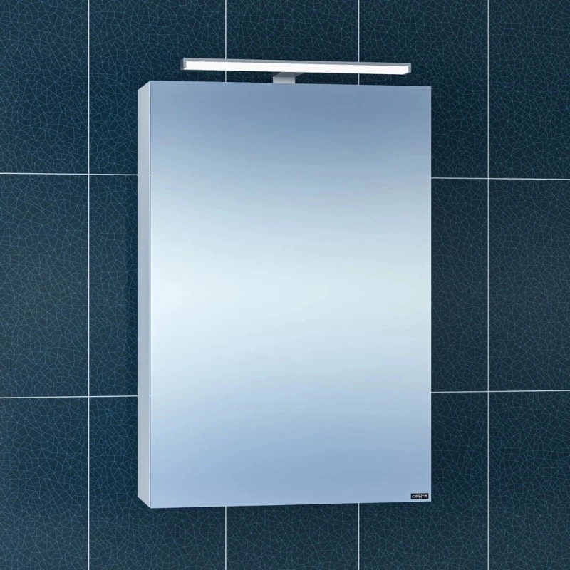 Зеркальный шкаф 50x73 см белый глянец Санта Стандарт 113015