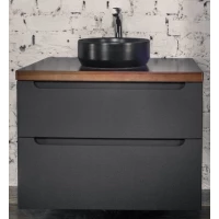 Тумба серый матовый 80 см Jorno Wood Wood.01.80/P/GR + Wood.06.80/DW