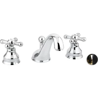 Смеситель для раковины Emmevi Deco Classic 12033/NO с донным клапаном, золотой/черный