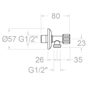 Изображение товара угловой вентиль 1/2"×1/2" ramon soler 1289