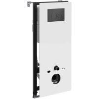 Инсталляция для унитаза WasserKRAFT Abens 20 20TLT.010.ME.WH.MB02 с кнопкой смыва, черный матовый