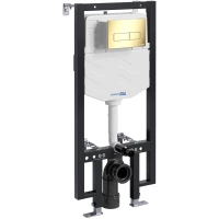 Инсталляция для унитаза WasserKRAFT Vils 56 56TLT.010.ME.PG03 с кнопкой смыва, золотой