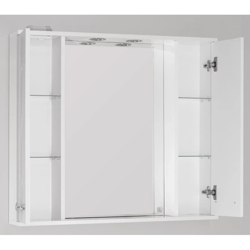 Зеркальный шкаф 90x83 см белый глянец Style Line Венеция ЛС-00000264