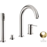 Смеситель на борт ванны Emmevi Piper 45120/ORS с душевым гарнитуром, золотой матовый