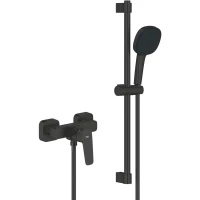Смеситель для душа Grohe Cubeo 1018252430 с душевым гарнитуром, черный матовый