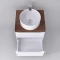 Комплект мебели белый глянец 60 см со столешницей бук темный Jorno Wood Wood.01.60/P/W + Wood.06.60/DW + 7078A-805 + Wood.02.50/TK - 5
