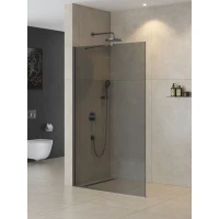 Душевая перегородка Cezares Liberta LIBERTA-L-1-TB-120-GR-GM 120 см, профиль оружейная сталь матовый, стекло графитовое