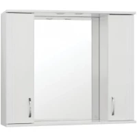 Зеркальный шкаф Style Line Панда ЛС-00000239 100x83 см, с подсветкой, выключателем, белый глянец