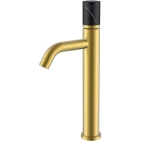 Смеситель для раковины Boheme Stick Mramor Black 122-MG-MR-B золотой матовый/черный мрамор