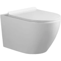 Унитаз подвесной Ceruttispa Clio Aria CT10582 безободковый, торнадо, с сиденьем микролифт, белый