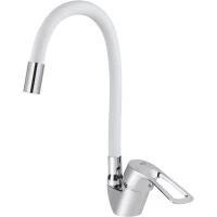 Смеситель для кухни Viko V-6448 White с гибким изливом, хром/белый 
