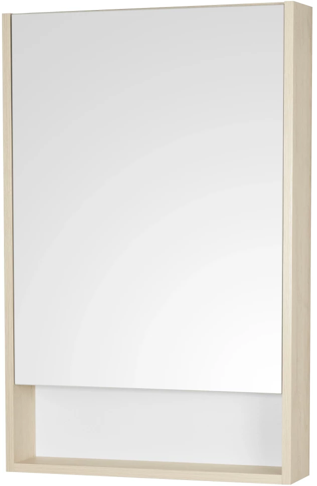 Зеркальный шкаф 55х85 см белый глянец/дуб верона Акватон Сканди 1A252102SDB20 - фото 1