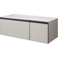 Тумба с раковиной Armadi Art Quatro Cashmere 790-M2-120-CM-A-LED + 793-120-W-A 121 см L, подвесная, с подсветкой, кашемир матовый