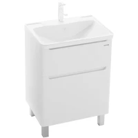 Тумба с раковиной белый глянец 60 см Grossman Адель 106007 + 4627173210225