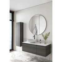 Комплект мебели Armadi Art Quatro Oak Antracite 790-M2-120-OA-A + 792-120-W + 801-R-MW + 545-100-GM 121 см L, подвесной, со столешницей, темный дуб