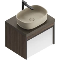 Тумба белый глянец/арабика 59,3 см Kerama Marazzi Modula MOD.60.1+1\AR