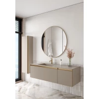 Комплект мебели Armadi Art Quatro Daphne 790-M2-140-D-MG + 793-140-D-L + 545-100-MG 141 см L, подвесной, бежевый матовый