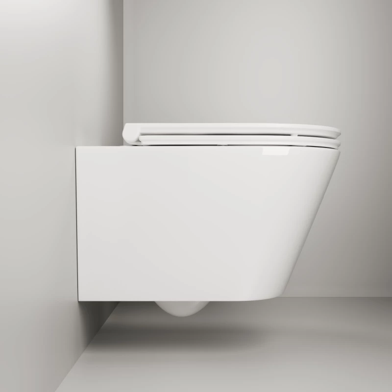 Унитаз подвесной Ceramica Nova Trend 111010S безободковый, с сиденьем микролифт, белый